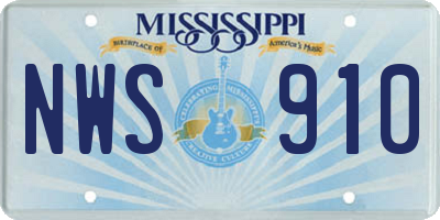 MS license plate NWS910