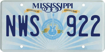MS license plate NWS922