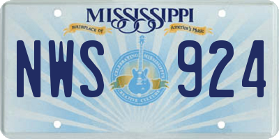 MS license plate NWS924