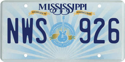 MS license plate NWS926