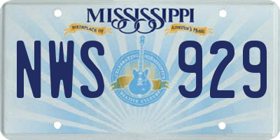 MS license plate NWS929