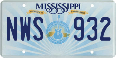 MS license plate NWS932