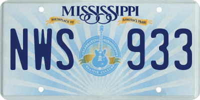 MS license plate NWS933