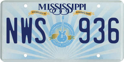 MS license plate NWS936