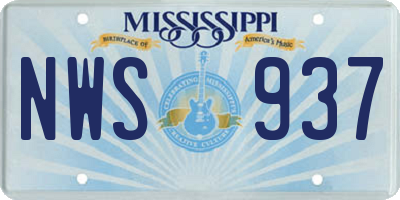 MS license plate NWS937