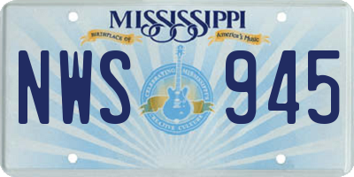 MS license plate NWS945