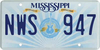 MS license plate NWS947