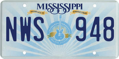 MS license plate NWS948