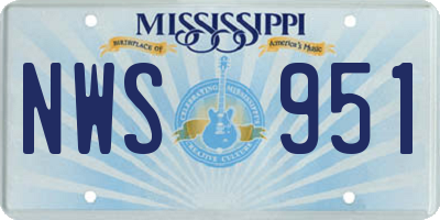 MS license plate NWS951