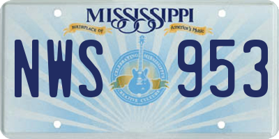 MS license plate NWS953