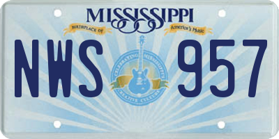 MS license plate NWS957
