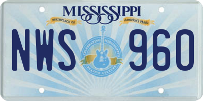 MS license plate NWS960