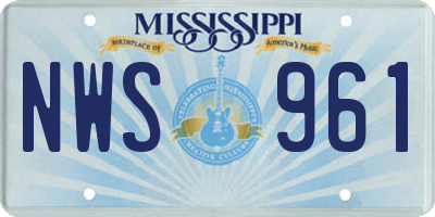 MS license plate NWS961