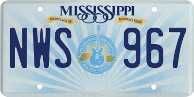 MS license plate NWS967