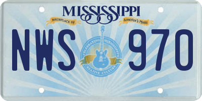 MS license plate NWS970