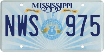 MS license plate NWS975