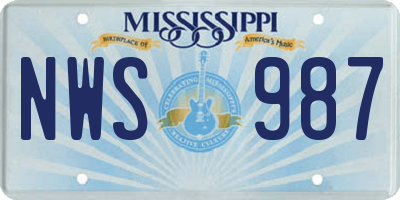 MS license plate NWS987