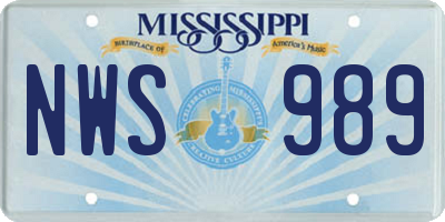MS license plate NWS989