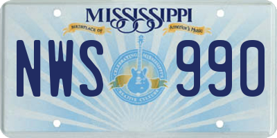 MS license plate NWS990