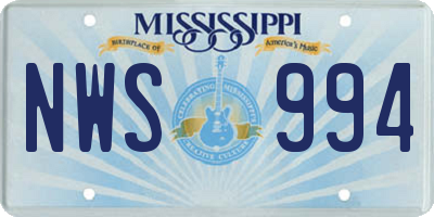 MS license plate NWS994