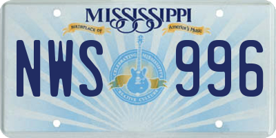 MS license plate NWS996