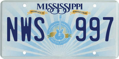 MS license plate NWS997