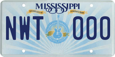 MS license plate NWT000