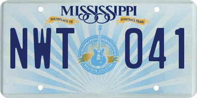 MS license plate NWT041
