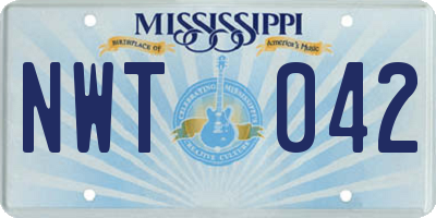 MS license plate NWT042