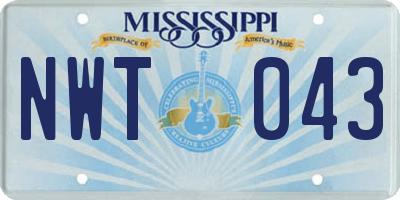 MS license plate NWT043