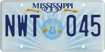 MS license plate NWT045