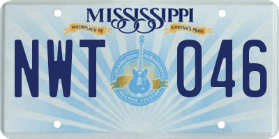 MS license plate NWT046