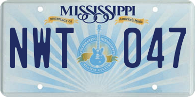 MS license plate NWT047