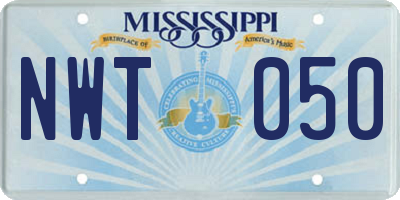 MS license plate NWT050