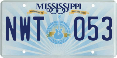 MS license plate NWT053