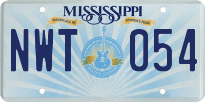 MS license plate NWT054