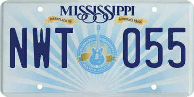 MS license plate NWT055