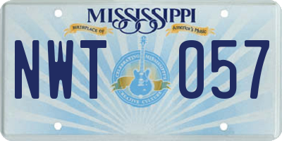MS license plate NWT057