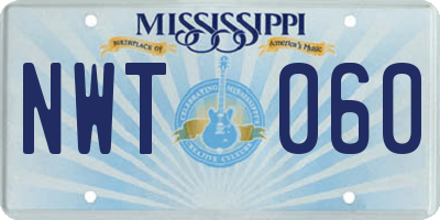 MS license plate NWT060