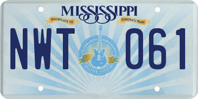 MS license plate NWT061