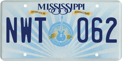MS license plate NWT062
