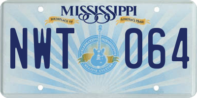 MS license plate NWT064