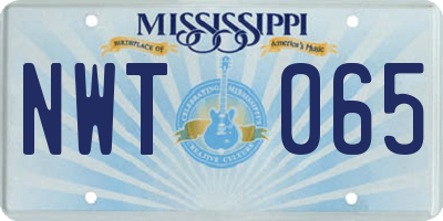 MS license plate NWT065
