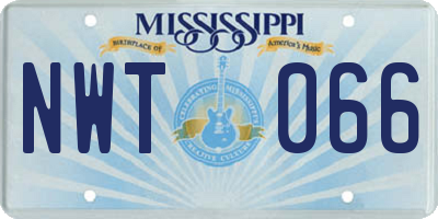 MS license plate NWT066