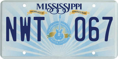 MS license plate NWT067