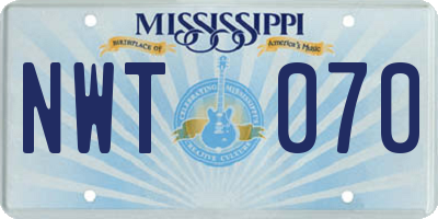 MS license plate NWT070