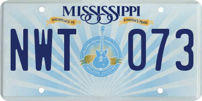 MS license plate NWT073