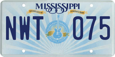 MS license plate NWT075