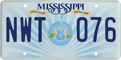 MS license plate NWT076