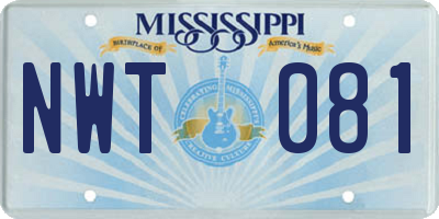 MS license plate NWT081